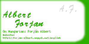 albert forjan business card