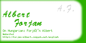 albert forjan business card